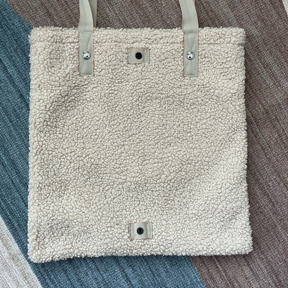 rag & bone Cream Sherpa Tote Faux Shearling Shopper Bag - Picture 2 of 11